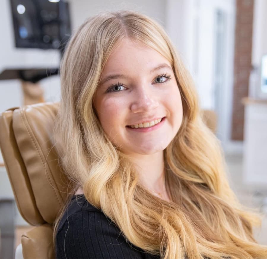 young patient smiling during visit