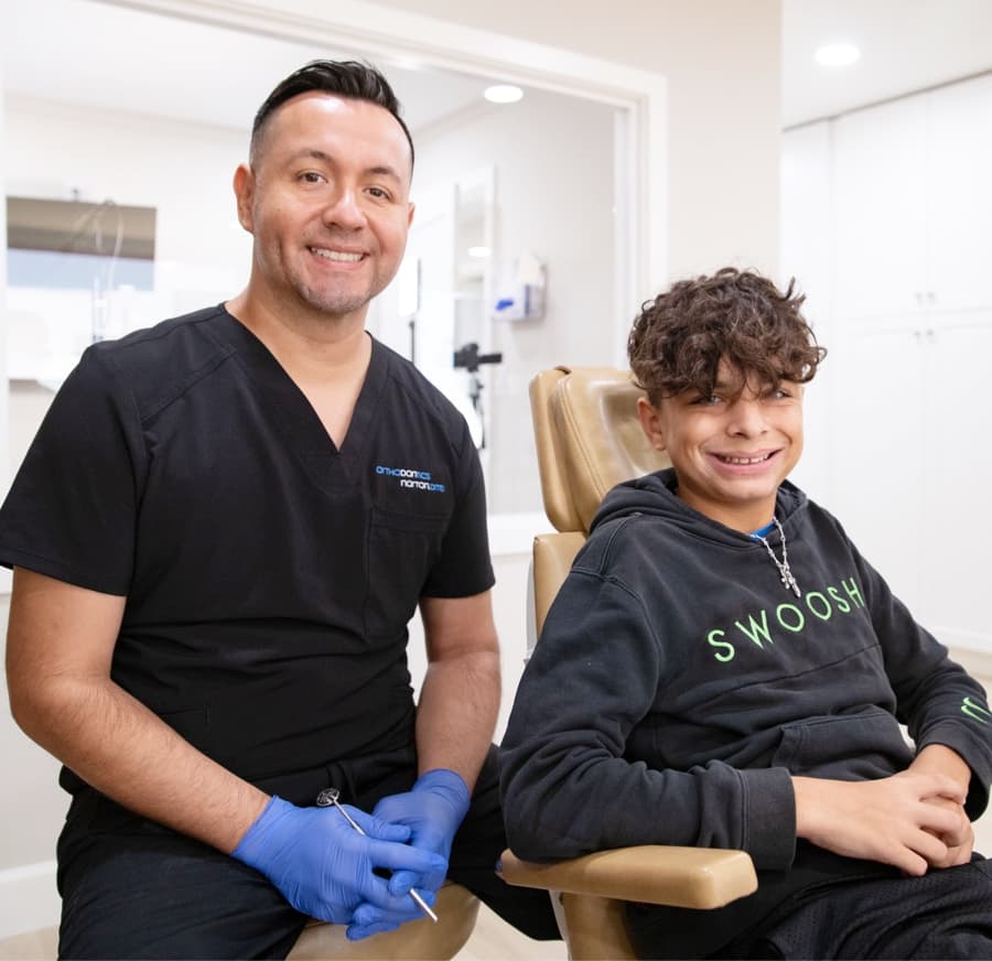 teenager smiling wearing braces
